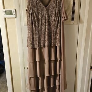 Patra Brown Asymmetrical Layered Dress